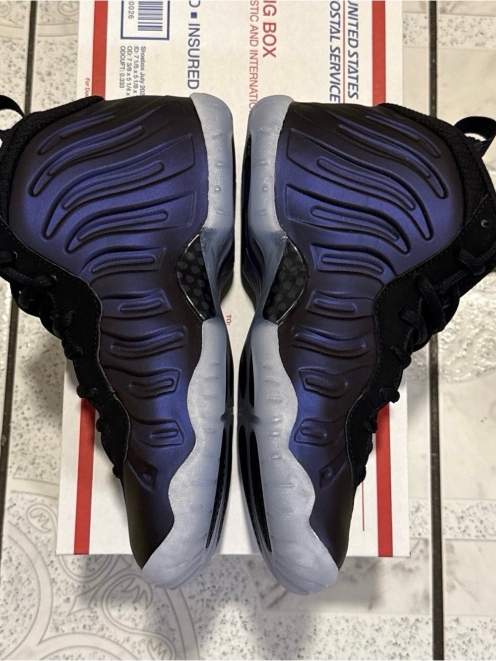 New Nike Little Posite One GS Shoes Eggplant (2024) Size 5Y / W 6.5 FJ1258-001 - Picture 4 of 7